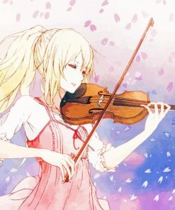 Anime Girl Playing Violin Paint By Numbers