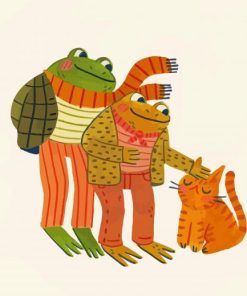 Frog And Toad With Cats Paint By Numbers