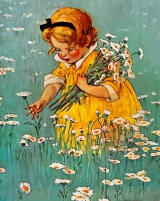 Girl And Flowers By Jessie Willcox Smith Paint By Numbers