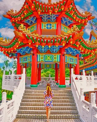 Girl In Thean Hou Temple Paint By Numbers