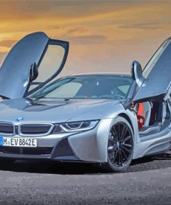 Grey BMW i8 Car Paint By Numbers