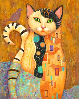 Gustav Klimt Cat Art Paint By Numbers