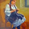 Knitting Woman Art Paint By Numbers