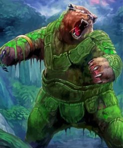 Mad Green Bear Paint By Numbers