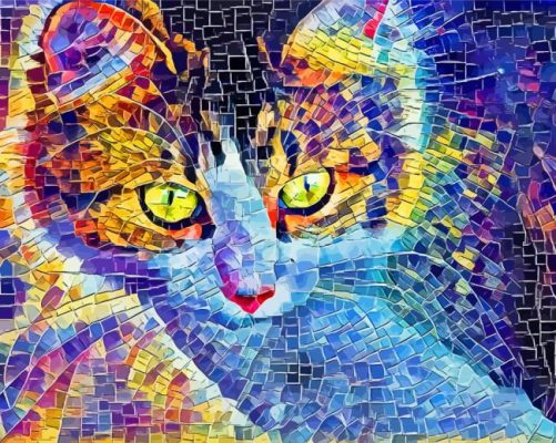 Mosaic Cat Paint By Numbers