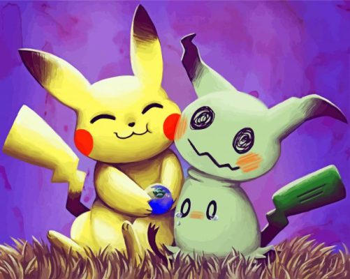 Pikachu And Mimikyu Paint By Numbers