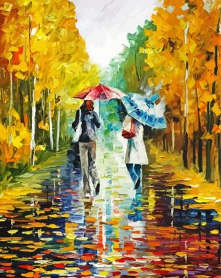 Rainy Autumn Stroll Paint By Numbers