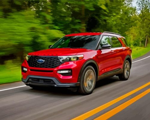 Red Ford Explorer Paint By Numbers