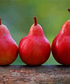 Red Pears In A Row Paint By Numbers