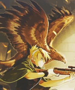 Riza Hawkeye With Bird Art Paint By Numbers