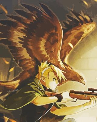 Riza Hawkeye With Bird Art Paint By Numbers