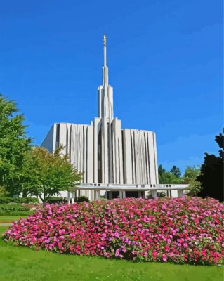 Seattle Washington Temple Paint By Numbers