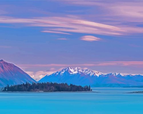 Snowy Lake Tekapo Paint By Numbers