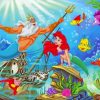 The Little Mermaid With Her Father Underwater Paint By Numbers