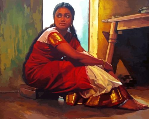 Traditional Indian Girl Paint By Numbers