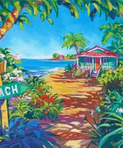 Tropical Beach House Paint By Numbers