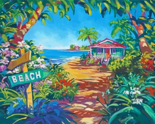 Tropical Beach House Paint By Numbers