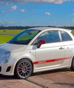 White Fiat Abarth Paint By Numbers