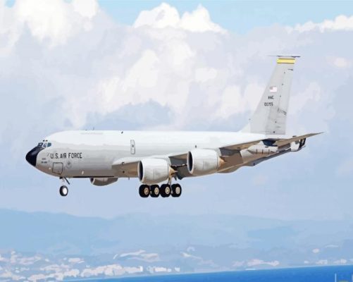 White KC 135A Plane Paint By Numbers