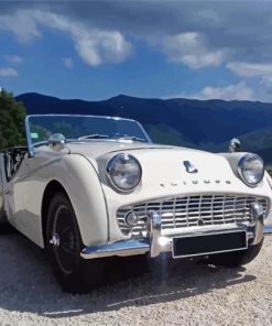 White Triumph TR3A Car Paint By Numbers