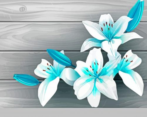 Blue And White Flowers Paint By Numbers