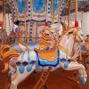 White Carousel Horses Paint By Numbers