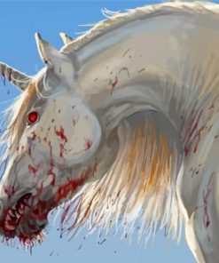 White Demon Unicorn Paint By Numbers