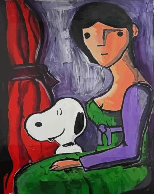 Woman And Her Dog Paint By Numbers