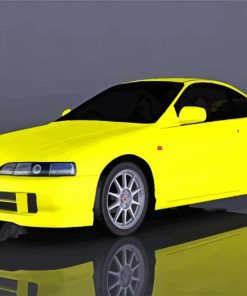 Yellow Honda Integra Car Paint By Numbers