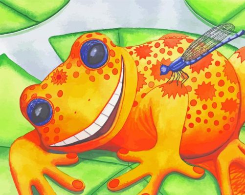 Yellow Happy Frog Paint By Numbers