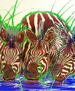 Zebra Watering Hole Paint By Numbers