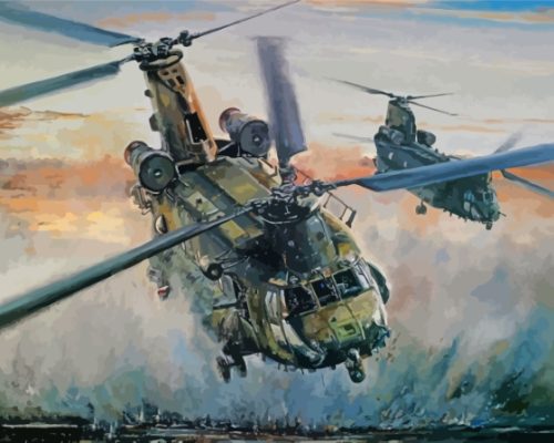 Aesthetic War Helicopters Paint By Numbers