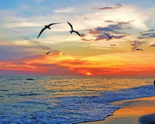 Anna Maria Island Sunset Seascape Paint By Numbers