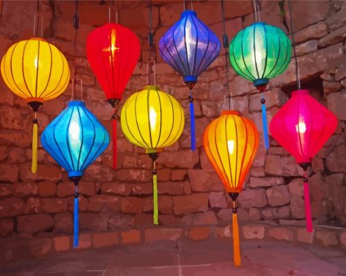 Asian Light Lanterns Paint By Numbers