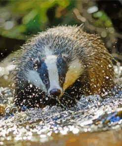 Badger By Water Paint By Numbers