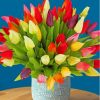 Basket Of Colorful Tulips Vase Paint By Numbers