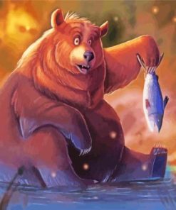 Bear Fishing Art Paint By Numbers