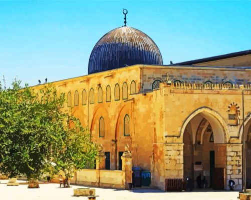 Black Dome Jerusalem Mosque Paint By Numbers