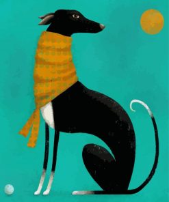 Black Greyhound In Scarf Paint By Numbers