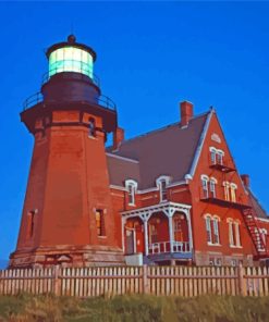 Block island Lighthouse At Dawn Paint By Numbers