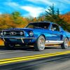 Blue Ford Mustang Classic Car Paint By Numbers