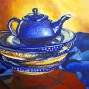 Blue Polish Teapot Paint By Numbers