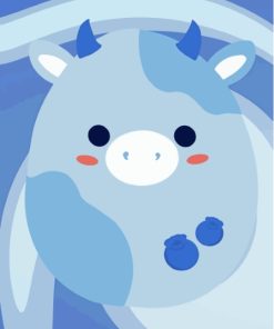 Blue Squishmallow Cow Paint By Numbers