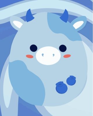 Blue Squishmallow Cow Paint By Numbers