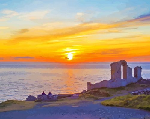 Botallack Tin Mine Sunset Paint By Numbers