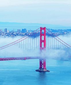 California Golden Gate Bridge In Fog Paint By Numbers