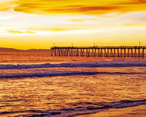 California Ventura Pier At Sunset Paint By Numbers