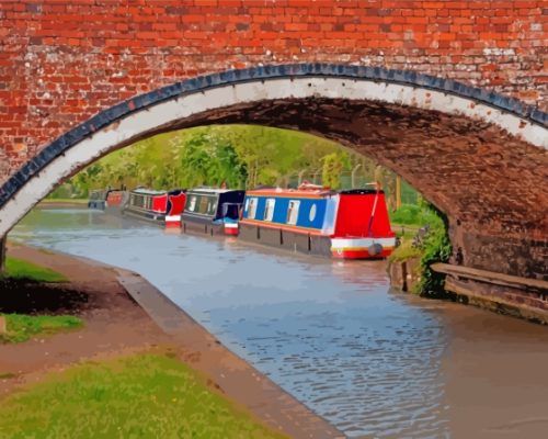 Canal Narrow Boat Paint By Numbers