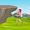 Cartoon Girl Climbing Mountain Paint By Numbers