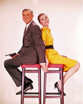 Cary Grant And Audrey Hepburn Paint By Numbers